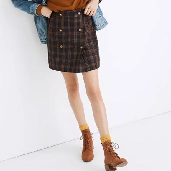 Madewell Plaid Double Breasted Mini Skirt - Picture 3 of 4